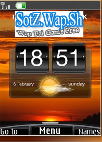 Chủ đề đồng hồ HTC Sunset Clock – Nokia 40s 240×320 theme tải chủ đề nokia 